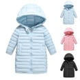 thumbnail image 1 of Abtuhar Toddler Girls Fall Winter Hooded Casual Outerwear and Jackets Winter Solid Over‑knee Thick Padded Coat for 3‑12 Years, 1 of 4