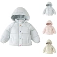 thumbnail image 1 of Abtuhar Toddler Girls Fall Winter Hooded Casual Outerwear and Jackets Winter Solid Short Padded Coat for 3‑11 Years, 1 of 5