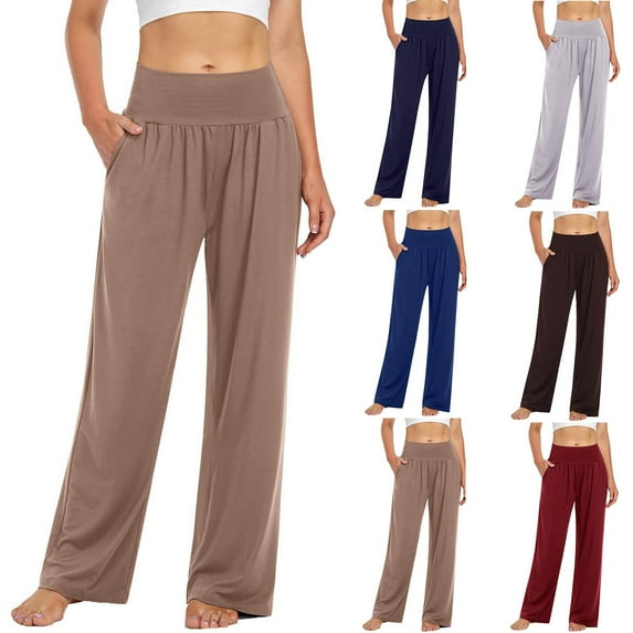 Abtuhar Women Casual Pants,Fashion Pants for Womens,Women Elastic Casual Gradient Yoga Capris