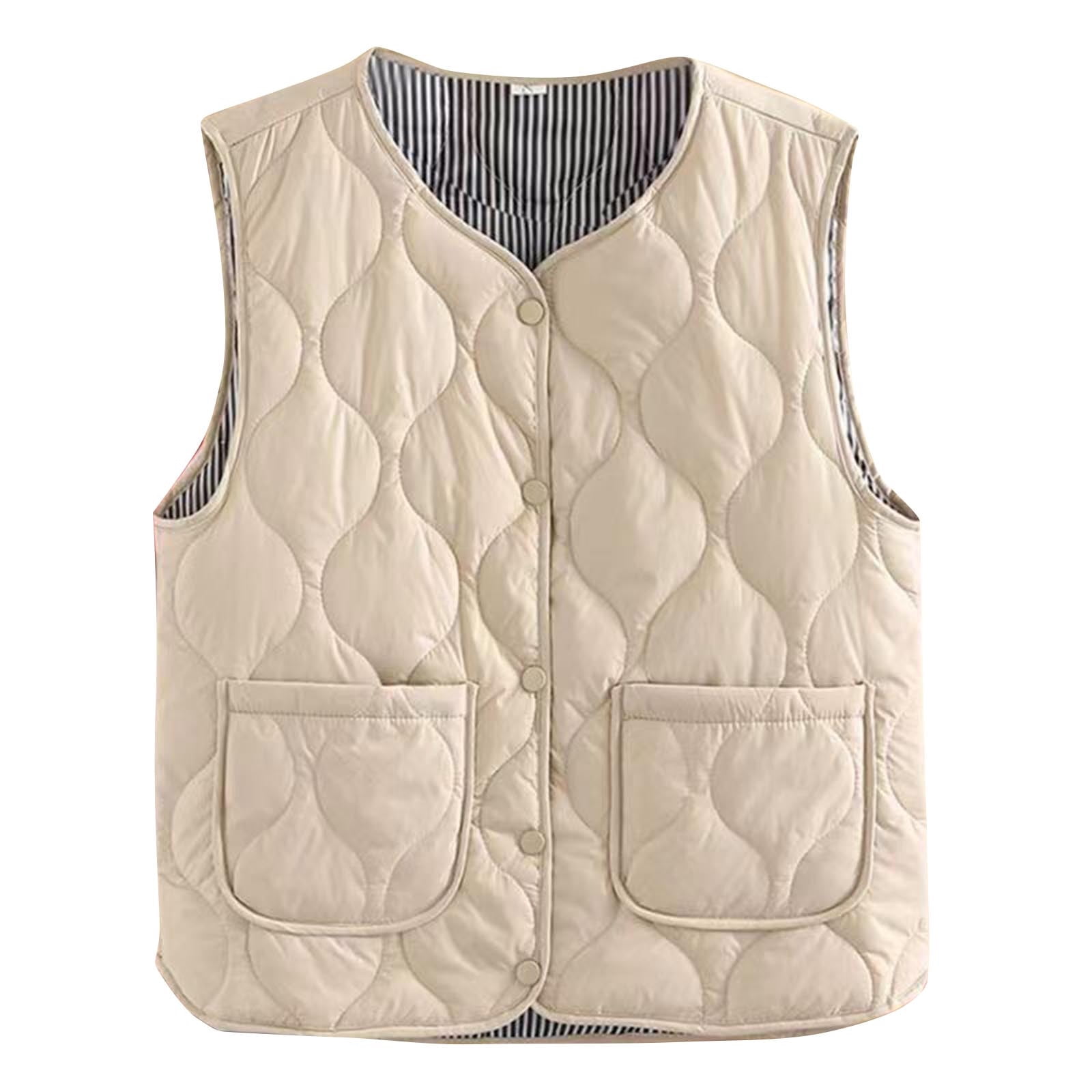 Fashionable Casual Round Neck Vest with Button Closure for Women