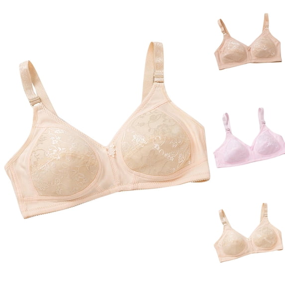 Abtuhar Women Plus Size Elderly Everyday Bras Wireless Thin Full‑Cup Breathable for Senior Mom Ordinary Daily Wear Size XXL