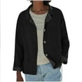 thumbnail image 1 of Bixock Women Fall and Winter Outerwear Solid Color Long Sleeve No Hood Notched Lapel Button Casual Jacket, 1 of 5
