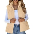 thumbnail image 1 of Bixock Women Fall and Winter Outerwear Zipper Pocket Sleeveless No Hood Casual Jacket, 1 of 5