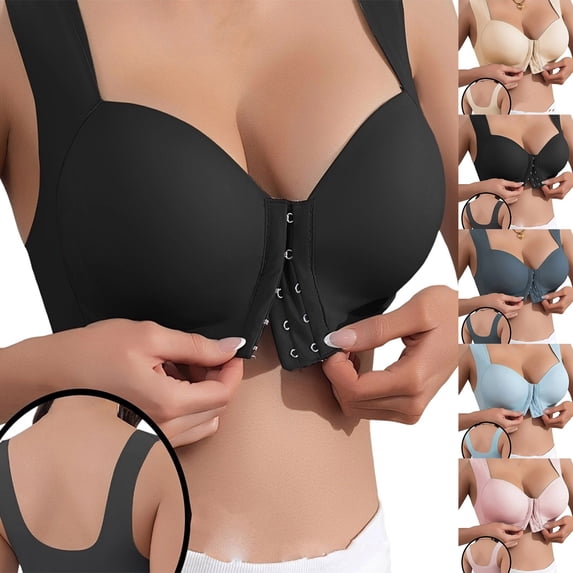 Abtuhar Women Front Closure Wide Strap Sports Bras
