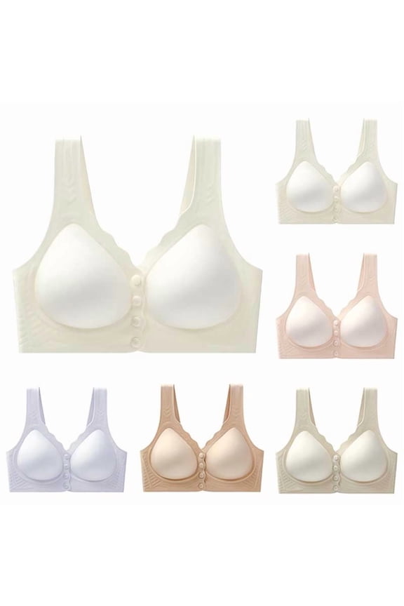 Women Plus Size Front Closure Fixed Cup Back Bras