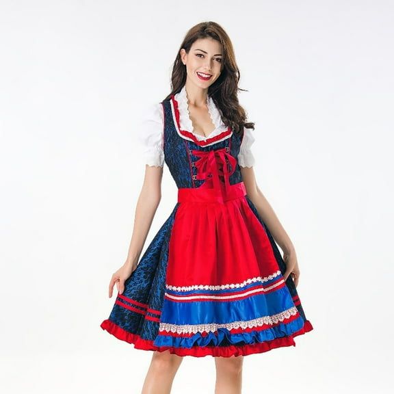 Abtuhar Women Summer Dress,Plus Size Dress for Women,Woman's Beer Festival Bavaria Beer Clothing Longuette Bar Restaurant Dress