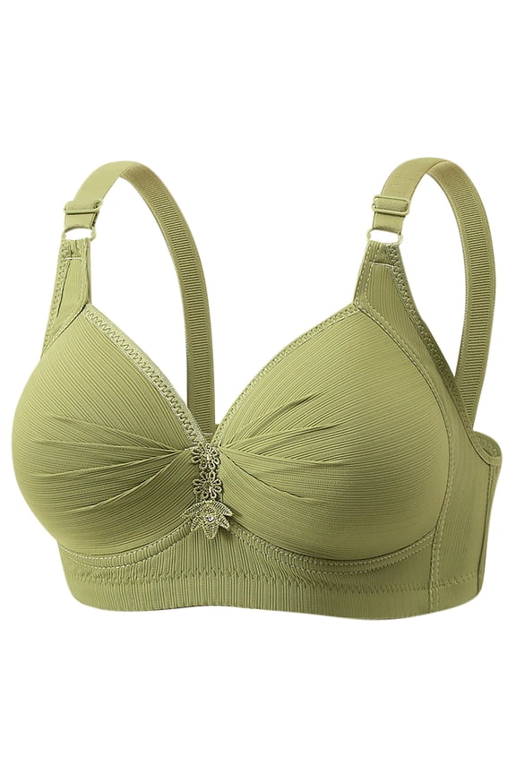 Women Vintage Style Button Front Breathable Everyday Bras