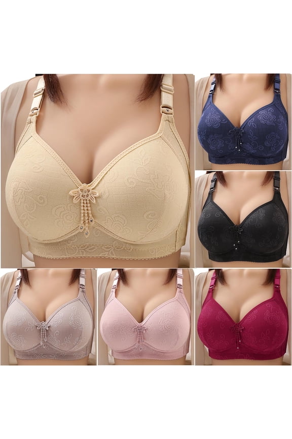 Women Vintage Style Button Front Breathable Everyday Bras