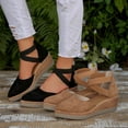 thumbnail image 1 of Abtuhar Womens Low Heels Shoes Solid Color Toe Open Toe Elastic, 1 of 5
