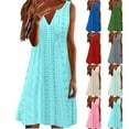 thumbnail image 1 of Abtuhar Womens Plus Size Summer Dresses,Womens Dresses Trendy,Fashion Women Summer Casual Solid V-Neck Sleeveless Mini Dress, 1 of 5