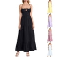 thumbnail image 1 of Abtuhar Womens Plus Size Summer Dresses,Womens Dresses Trendy,Women Strapping Waist Cinching Suspender Backless Aline Vacation Dress For Women Clothing, 1 of 4