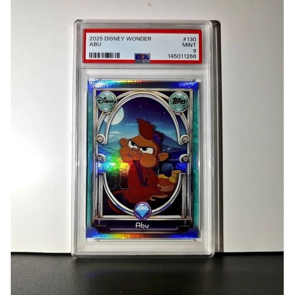 Abu 2025 Topps Disney Wonder #130 Diamond Card Aladdin PSA 9