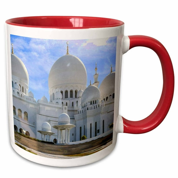 3drose, Abu Dhabi Mosque, 11oz Two-tone Red Mug