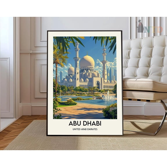 Abu Dhabi UAE City Poster, Unframed Paper Poster 8x10in