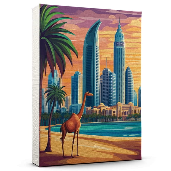 Abu Dhabi Vintage Travel Canvass, United Arab Emirates Canvas Wall Art, Abu Dhabi Canvas Wall Art, United Arab Emirates Wall Art Picture Print Decor - 105AZ5