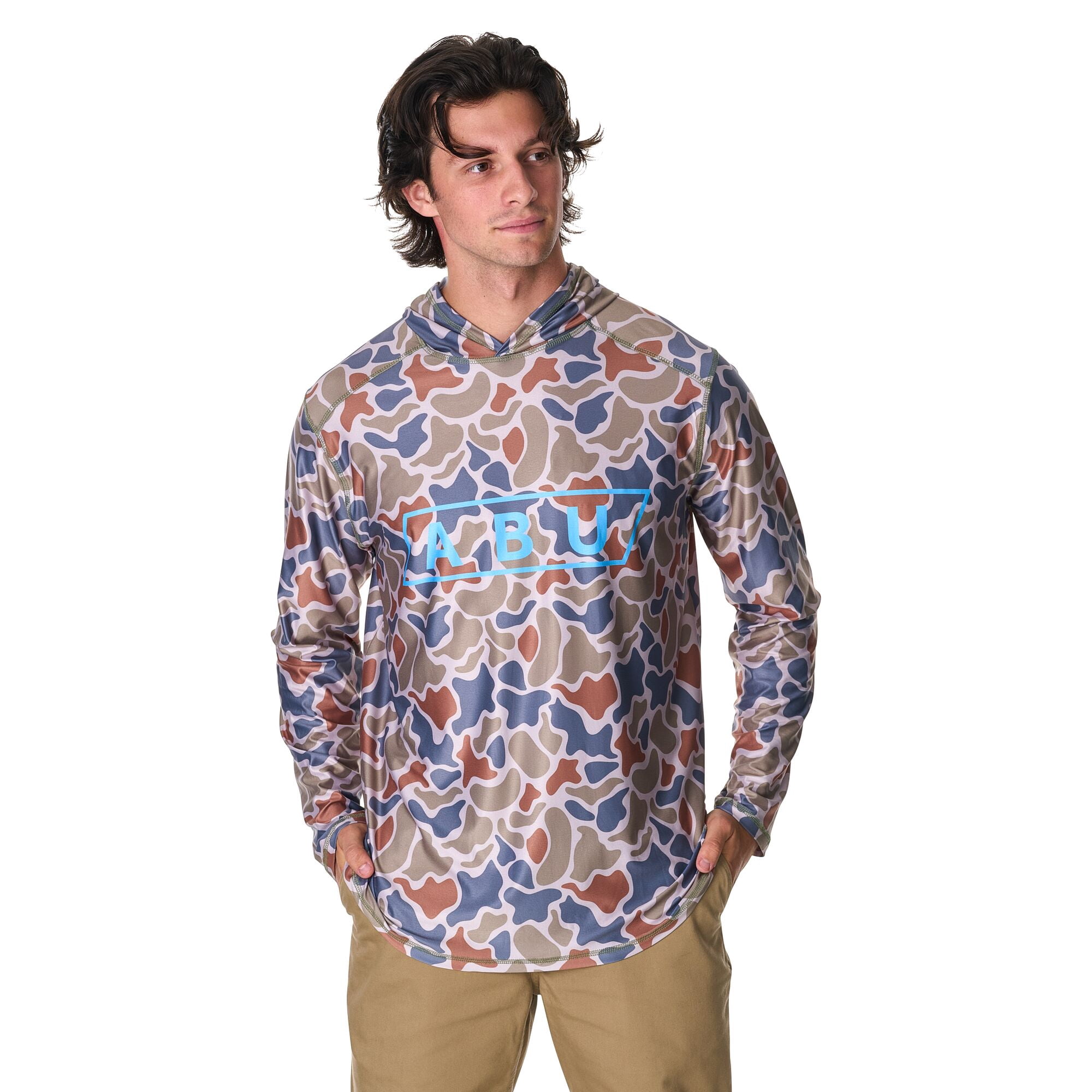 Abu Garcia ABU Performance Sun Hoodie, Size S (Green Camo)