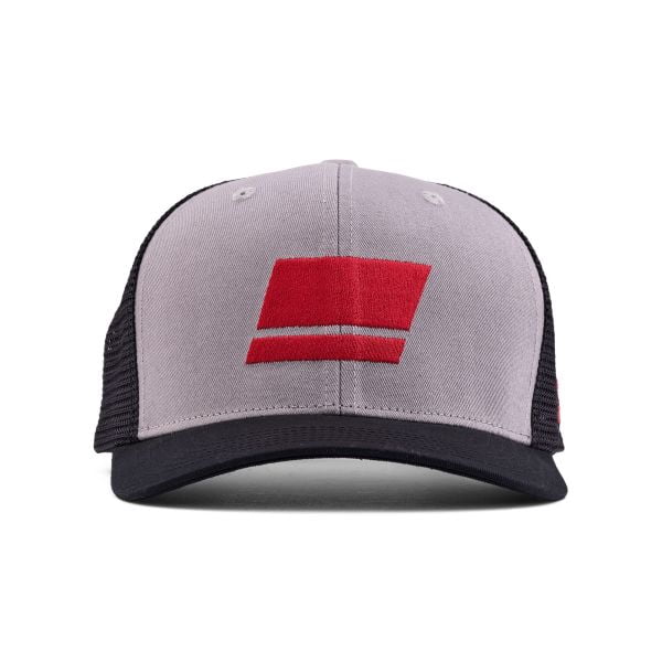 Abu Garcia Flag Logo Trucker Hat, Silver Black