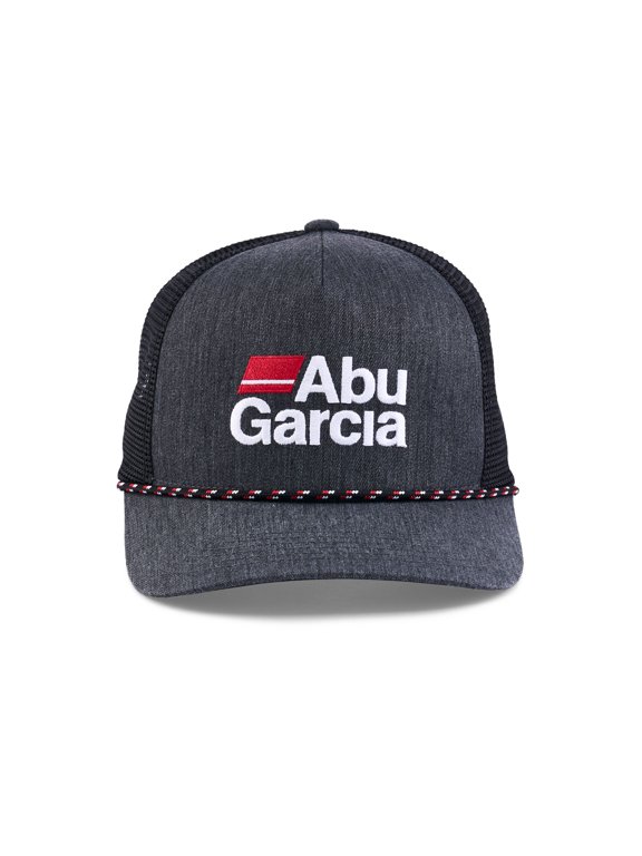 Stacked Logo Heather Rope Trucker Hat, Black Heather