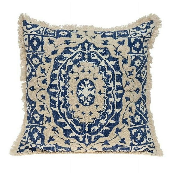 Abu Transitional Beige Square Throw Pillow