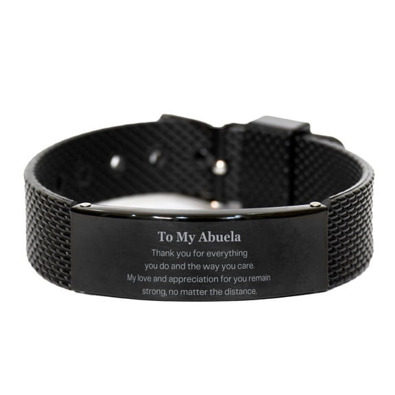 Abuela Black Shark Mesh Bracelet - A Token of Love and Appreciation for Your Support and Care - Perfect Idea Gifts for Mothers Day, Birthday, or any Special Occasion