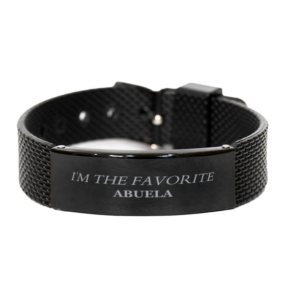 Abuela Black Shark Mesh Bracelet - IM THE FAVORITE Grandmother Birthday Gift for Confidence and Strength