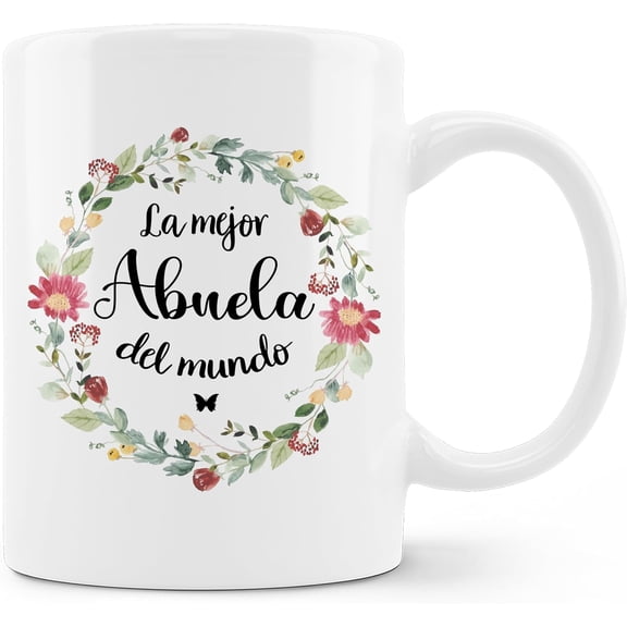 Abuela Gift Coffee Mug - Abuela Gifts In Spanish Mug, La Mejor Abuela Coffee Mug, Abuela Gifts From Grandchildren Tea Mug, Gifts For Abuela, Best Grandma Gifts, 11oz Ceramic Coffee Mug