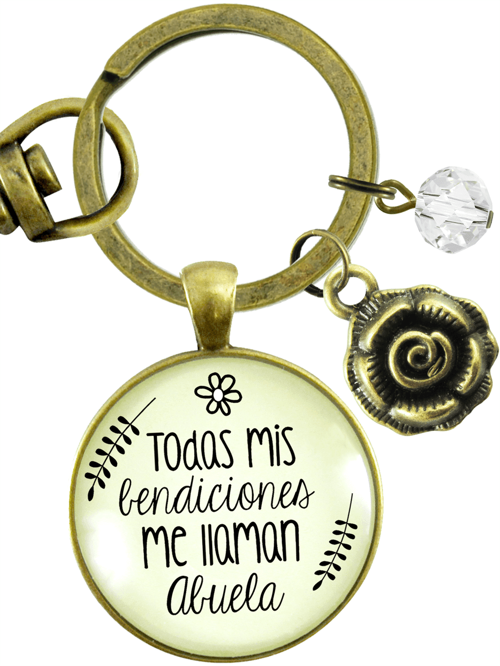 Abuela Keychain All My Blessings Spanish Grandma Womens Family Gift Jewelry