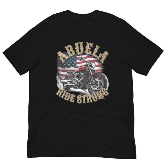 Abuela Ride Strong Motorcycle USA Flag Retro Biker Tee (3XL)