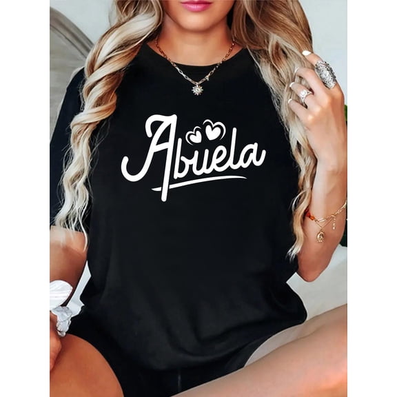 Abuela Shirts for Women Abuela Gifts for Spanish Grandma T-Shirt casual short sleeve crew neck cotton tee tops for women