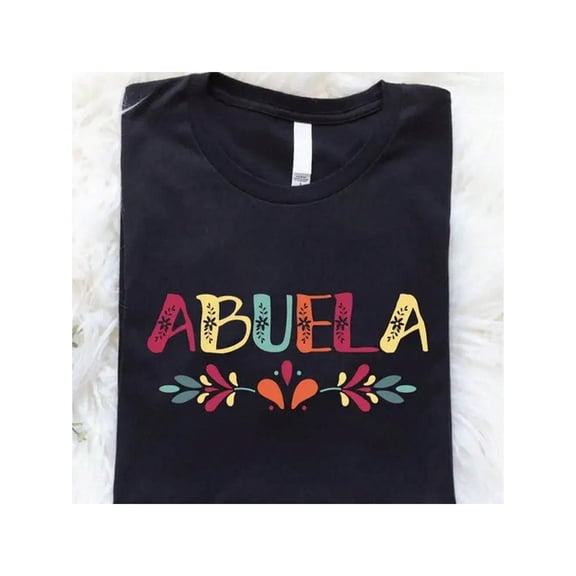 Abuela T-Shirt for Women, Colorful Floral Grandmother Graphic Tee, Spanish Grandma Gift Top