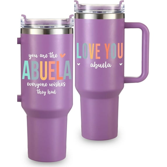 Abuela Tumbler 40oz, Perfect Abuela Gifts from Grandchildren, Regalos para Abuela, Ideal Presents for Mothers Day, Regalo para Abuela en Español, Gifts for Abuela for Birthday, Christmas, Gift Ready