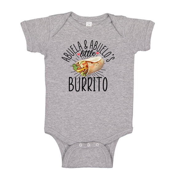 Abuela and Abuelo's Little Burrito Baby Bodysuit One Piece NB Athletic Heather