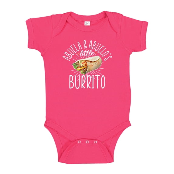 Abuela and Abuelo's Little Burrito Baby Bodysuit One Piece NB Cyber Pink