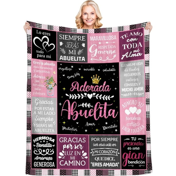 Abuelita Gifts in Spanish, Regalos para Abuela, Birthday Gifts for Grandma, Abuela Gifts, Grandma Gift Ideas from Grandchildren, Abuelita Gift from Granddaughter, Grandmother Blanket 50" x 60"