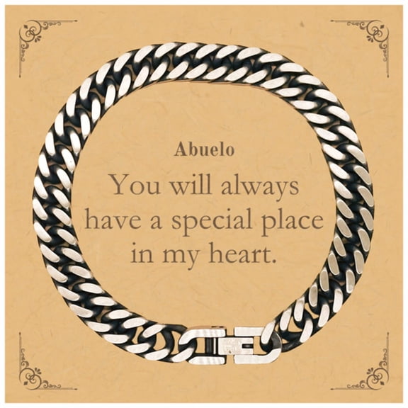 Abuelo Cuban Link Chain Bracelet - You will always have a special place in my heart - Meaningful Engraved Gift for Birthday, Christmas, and Graduation