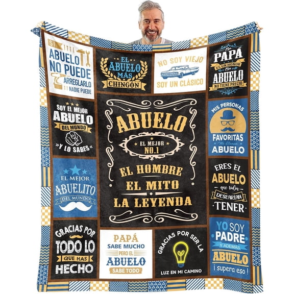 Abuelo Gifts, Gifts for Abuelo, Regalos de Navidad para Abuelo, Christmas Abuelo Gifts in Spanish, Mejor Abuelo Gifts, Best Abuelo Gift from Grandchildren, El Mejor Abuelo Del Mundo Blanket 60"X50"