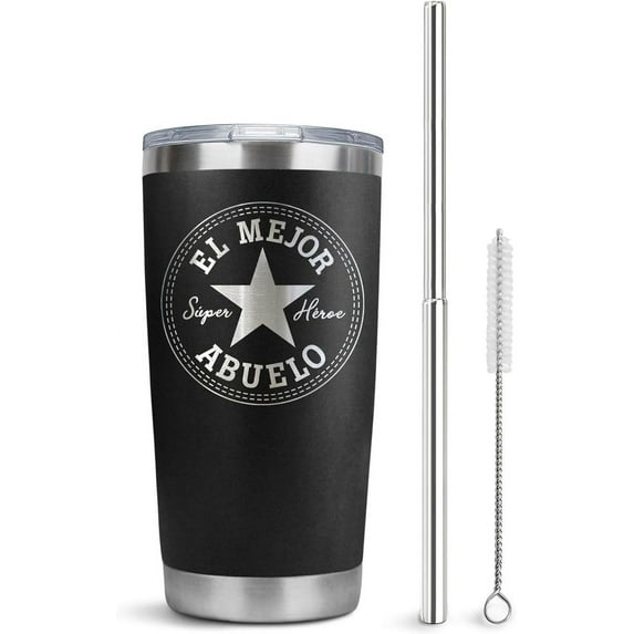 Abuelo Gifts Regalos Para Abuelo Tumbler for Grandpa in Spanish Tumbler with Lid and Straw 20 Oz