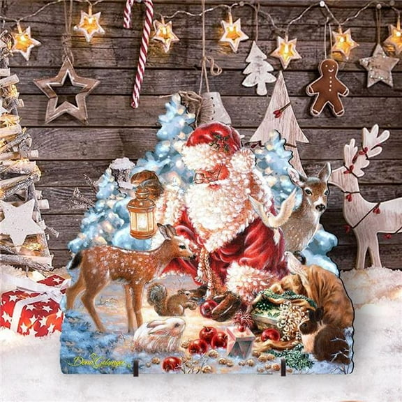 Abundance of Joy Christmas Outdoor Scene by D Gelsinger featuring Santa and Snowman - Christmas Dcor
