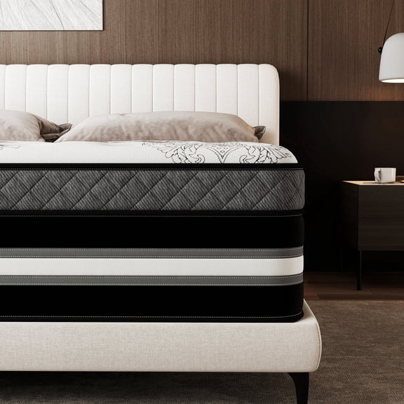 Abunitt 12 inch Queen Mattress,Hybrid Gel Memory Foam Pocket Coils Medium Firm Mattress in a Box