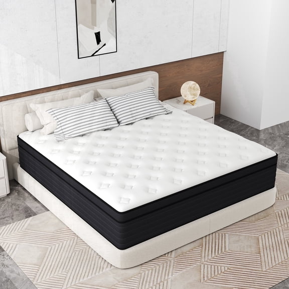 Abunitt 14 inch Full Mattress, Memory Foam & Spring Hybrid Medium Comfort Full Size in a Box,Adult