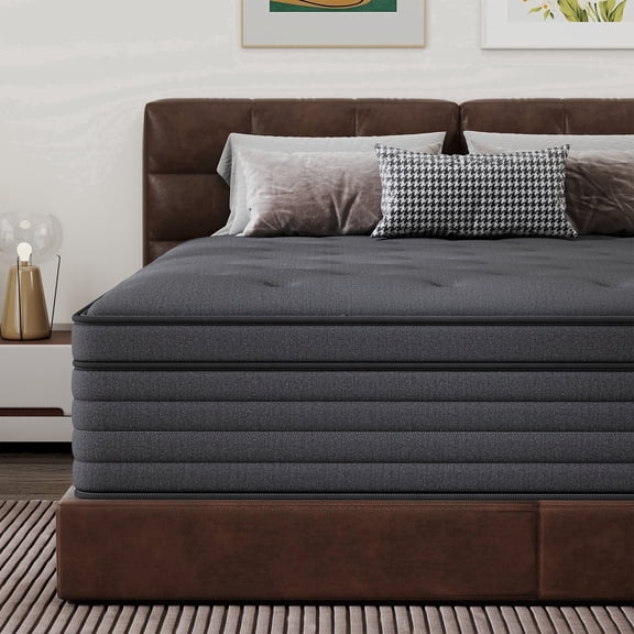 Abunitt 8 inch King Mattress in a Box,Hybrid Gel Memory Foam Pocket Coil, Medium Firm, Pressure Relief Cooling Sleep Support for Adults