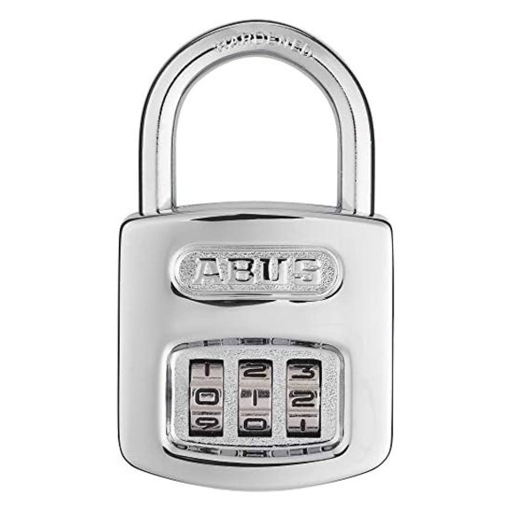 Abus 160/40 C 160 All Weather Resettable Chrome Combination Padlock, 3 Dial