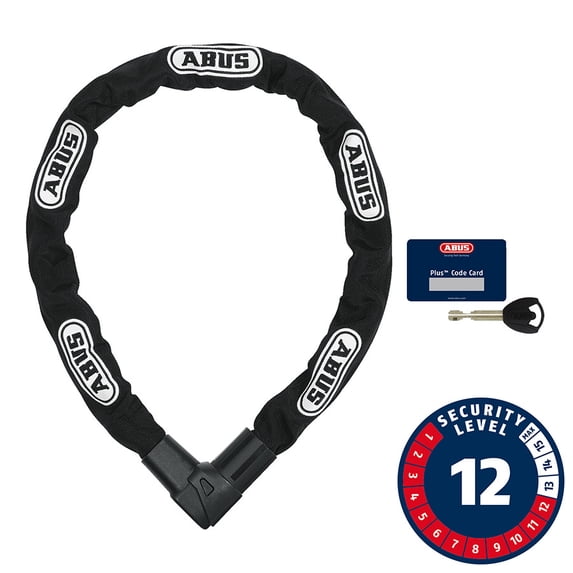 Abus CityChain Plus 1010K Chain Lock, Key, 9mm, 110cm, 3.6', Black