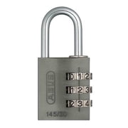 Combination Padlock,1 3/8in,Rectgle,Blck 145/30 Black