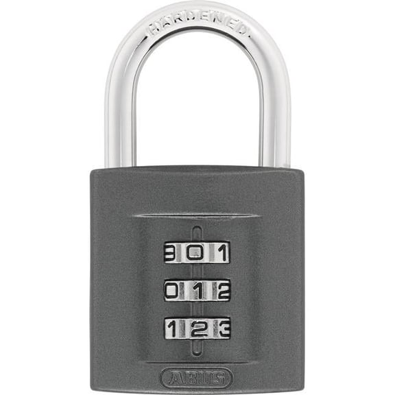 Combination Padlock, Front, Black/Silver 158/40