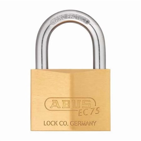 Padlock, Keyed Alike, Standard Shackle, Square Brass Body, Steel Shackle, 15/16 in W 75/60 KA