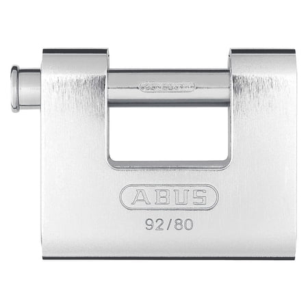Padlock, Keyed Alike, Shutter Shackle, Brass Body, Steel Shackle, 1 9/16 in W 92/80 KA
