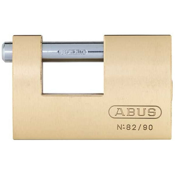 Abus Keyed Padlock,1 3/8 in,Rectangle,Yellow 82/90 KA