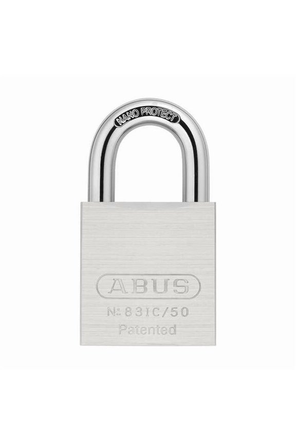 Padlock, Coreless, Standard Shackle, Rectangular Brass Body, Steel Shackle, 1 in W 83IC/50