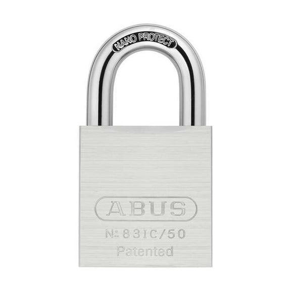 Abus Keyed Padlock, 15/16 in,Rectangle,Silver 83IC/50